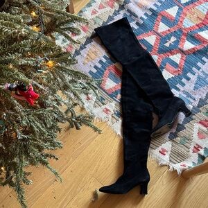 Salvatore Ferragamo Black Over the Knee Boots